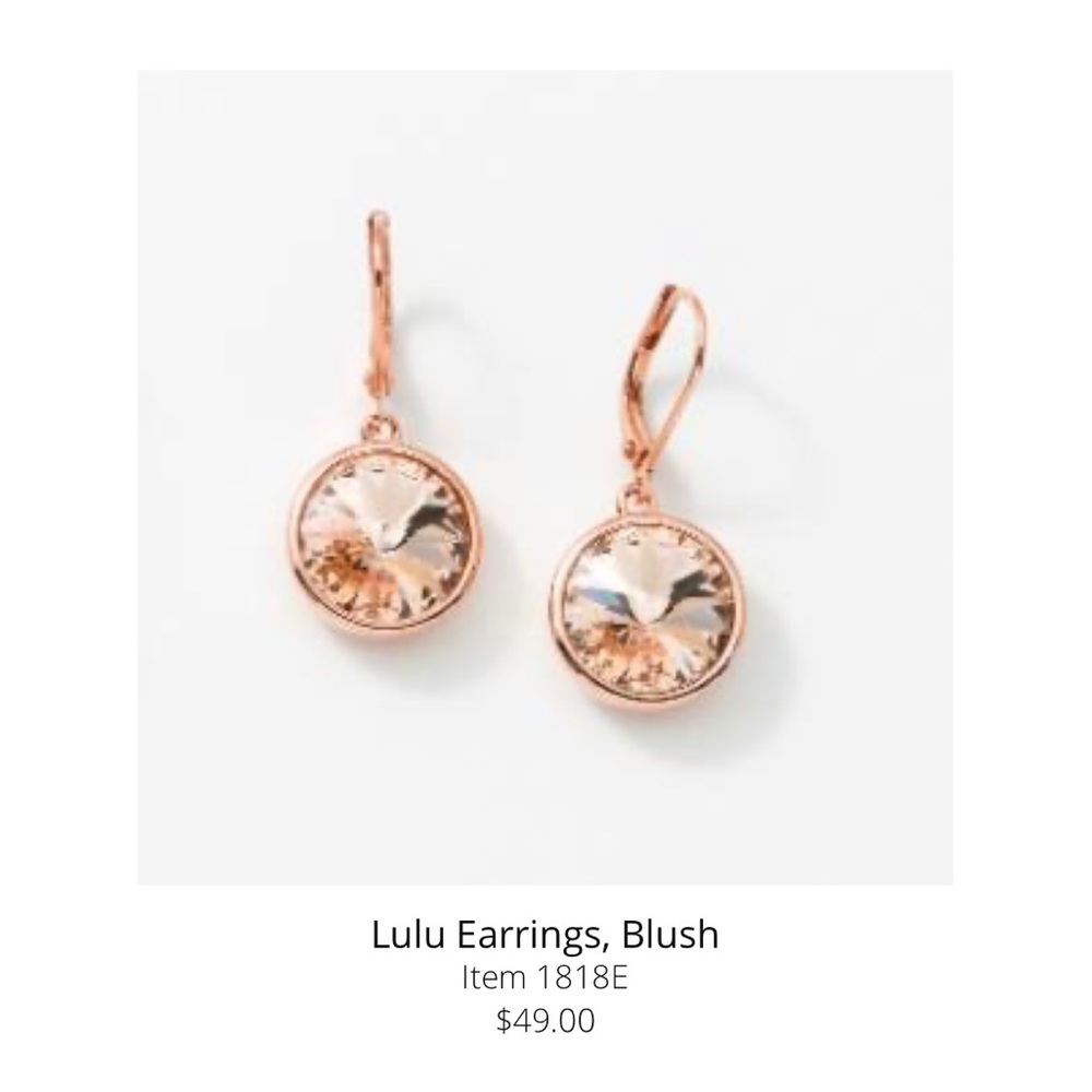 Touchstone Crystal Swarovski Lulu Earrings. Rose Gold.